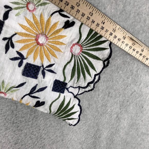 C+D+M Collection Pullover Sweater Womens Size S Embroidered Scalloped 3/4 Sleeve - Picture 6 of 13